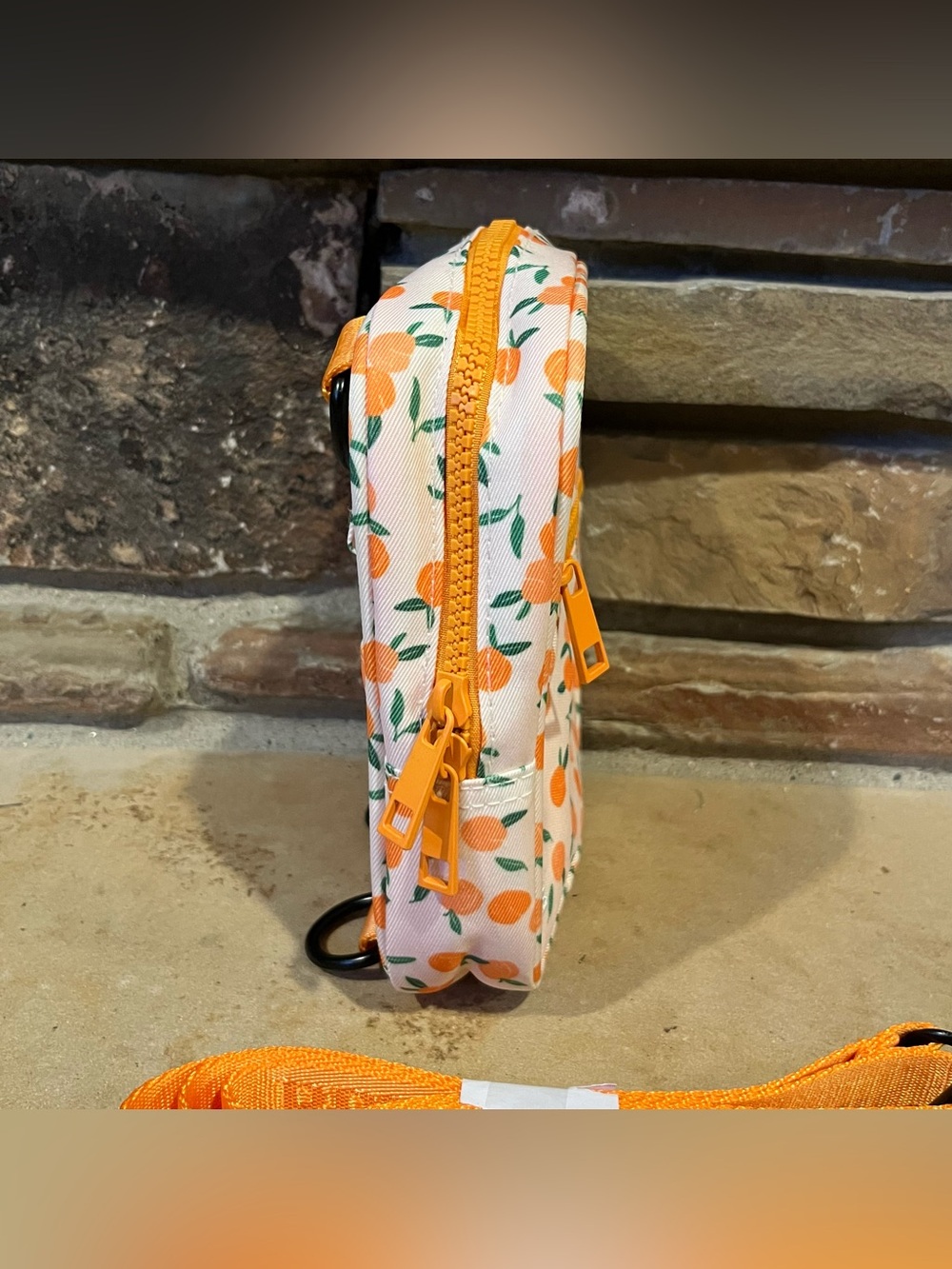 Brixley Orange Print Small Crossbody Bag - Picture 5 of 6